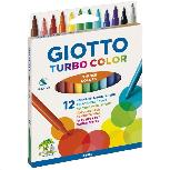 Flomasteriai Giotto Turbo Color, vienpusiai, 12 vnt.