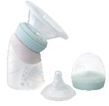 Rinkinys Marcus & Marcus Silicone Angled Feeding Bottle & Breast Pump, 120 ml, 0 mėn., žydra