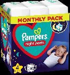 Sauskelnės nakčiai Pampers Night Pants, 4 dydis, 9 - 15 kg, 100 vnt.