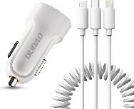 Automobilinis įkroviklis Dudao, Micro USB/Apple Lightning/2 x USB/USB-C