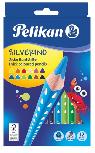 Pelikan Spalvoti pieštukai, Silverino, trikampis, SOFT, rupus, 12 spalvos 