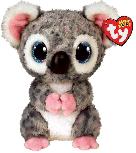 Pliušinis žaislas TY Beanie Boo Karli Koala, baltas/pilkas, 15 cm