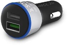 Automobilinis įkroviklis Savio, 2 x USB, juoda