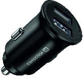 Automobilinis įkroviklis Swissten Metal Premium Car charger, 2 x USB, juoda