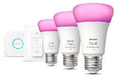 Lemputė Philips Hue Starter Kit LED, A60, 2000 - 6500 °K, E27, 9 W, 806 - 1100 lm, 3 vnt.