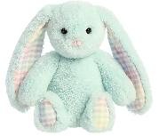 Pliušinis žaislas Aurora Rainbow Gingham Bunnies 201030F, žalias, 18 cm