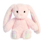 Pliušinis žaislas Aurora Rainbow Gingham Bunnies 201030D, rožinis, 18 cm