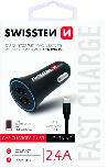 Automobilinis įkroviklis Swissten SW-CCH-2.4ALIG-B, USB, juoda