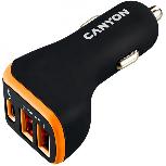 Automobilinis įkroviklis Canyon Universal, USB, juoda/oranžinė, 18 W