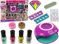 Nagų priežiūros rinkinys Lean Toys Hairdryer Diamonds Glitter 10492