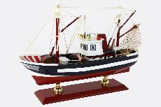 Laivas Lean Toys Collector Ship Wooden Fishing Cutter 13536, bordo/tamsiai mėlyna