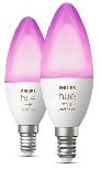 Lemputė Philips Hue LED, B39, 2000 - 6500 °K, E14, 4 W, 320 - 470 lm, 2 vnt.