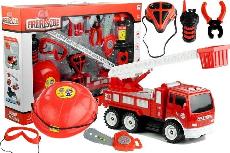 Gaisrinės brigados rinkinys Lean Toys DIY Fire Engine, raudona