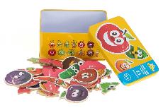 Dėlionė Puzzle Fruits & Vegetables, 7 cm, įvairių spalvų, 25 vnt.