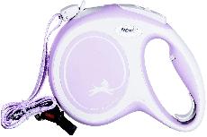 Automatinis pavadėlis Flexi New Comfort Cord, baltas/violetinis, M 8m