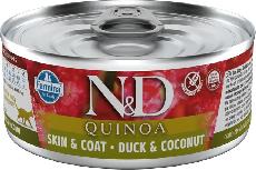 Šlapias kačių maistas Farmina N&D Quinoa Duck & Coconut, antiena, 0.080 kg