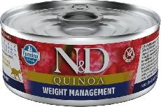 Šlapias kačių maistas Farmina N&D Quinoa Weight Management, ėriena, 0.08 kg