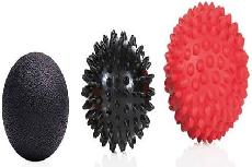 Masažo priemonių rinkinys Gymstick Massage Ball Set Massage Ball Set, juodas/raudonas, 9.1 cm