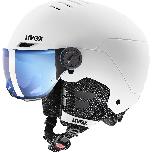 Slidinėjimo šalmas Uvex Rocket JR Visor, baltas/juodas, 51-55 cm