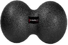 Masažinis kamuoliukas HMS Double Massage Ball BLM02, juodas, 12 cm