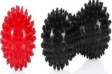 Masažo priemonių rinkinys Gymstick Spikey Massage Ball Combo 63014, juodas/raudonas, 7.5 cm