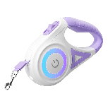 Automatinis pavadėlis Rojeco LED, violetinis, 5 m