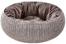 Gyvūno guolis Curver Cushion Knit, rudas, 54 cm x 54 cm