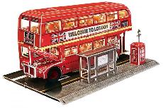 3D dėlionė Cubic Fun London Bus, raudona, 161 vnt.