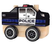 Lavinimo žaislas Trefl Wooden Car Police, 13 cm, įvairių spalvų