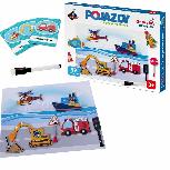 Magnetinis žaidimas ASKATO Magnetic Puzzle Vehicles, įvairių spalvų, 57 vnt.