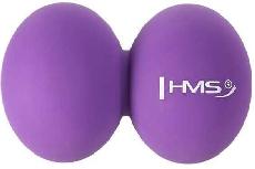 Masažinis kamuoliukas HMS Double Massage Ball BLC02, violetinis, 6.5 cm