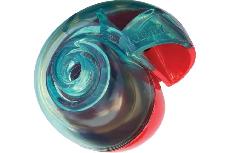 Žaislas šuniui Kong Rewards Shell 519422, 9 cm, skaidrus/raudonas, S