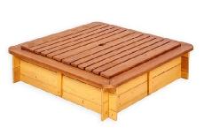 Smėlio dėžė Folkland Timber Sandbox, 120 x 120 cm, su dangčiu, ruda, 21 kg