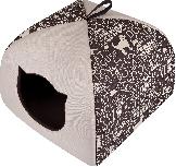 Gyvūno guolis Hobbydog R2 Igloo Napisy, ruda/smėlio, 44 cm x 44 cm