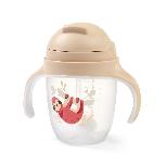 Vaikiška gertuvė BabyOno 1464/04, 240 ml, 6+ mėn., persikinė/skaidri