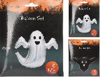 Balionas figūrinis Ghost, baltas/juodas/, 3 vnt.
