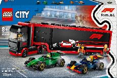 Konstruktorius LEGO® City F1® sunkvežimis su RB20 ir AMR24 F1® automobiliais 60445, 1086 vnt.