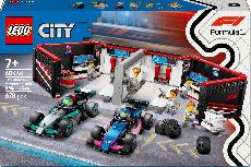 Konstruktorius LEGO® City F1® garažas ir Mercedes-AMG bei Alpine automobiliai 60444, 678 vnt.
