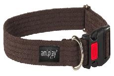 Antkaklis šunims Amiplay Cotton with Lock, ruda, 320 - 520 mm x 20 mm, 32-52