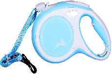Automatinis pavadėlis Flexi New Comfort Cord, baltas/šviesiai mėlynas, M 8m