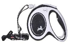 Automatinis pavadėlis Flexi New Comfort Cord, baltas, M 5m