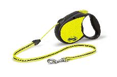 Automatinis pavadėlis Flexi Neon S, juodas/geltonas, 5 m
