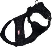 Reguliuojamos petnešos šunims Trixie Comfort Soft, juoda, 280 - 400 mm x 15 mm, XXS/XS