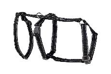 Reguliuojamos petnešos šunims Amiplay Safety Reflective, juoda, 350 - 550 mm x 15 mm, M