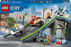 Konstruktorius LEGO® City Be ribų: lenktyninių automobilių rampų trasa 60460, 436 vnt.