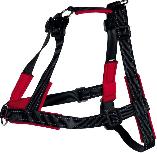Reguliuojamos petnešos šunims Trixie Walk Soft, juoda/raudona, 650 - 1050 mm x 25 mm, L-XL