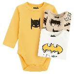 Ilgarankovis smėlinukas, klasikinis, kūdikiams Cool Club Batman LCB2801038-00, balta/geltona/smėlio, 56 cm, 3 vnt.