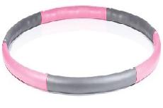 Gimnastikos lankas Gymstick Joined Hula Hoop, 100 cm, 1.5 kg, rožinė/pilka