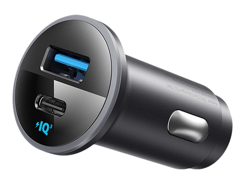 Automobilinis įkroviklis Anker A2735G11, USB Type C/USB Type A, 5.6 cm, juoda sp., 30 W