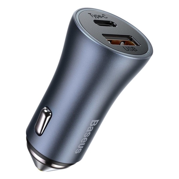 Automobilinis įkroviklis Baseus, USB 3.0/USB 3.0 Type-C, pilka sp., 40 W